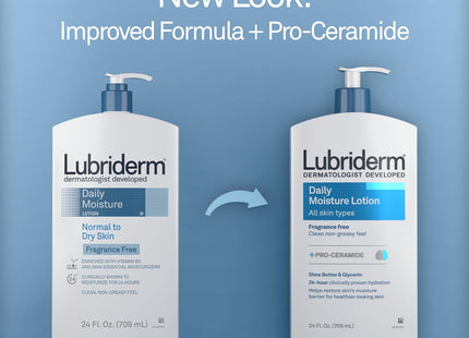 Lubriderm Daily Moisture Hydrating Body Lotion All Skin Unscented 24oz (24 Pack) - Personal Care > & Moisturizer