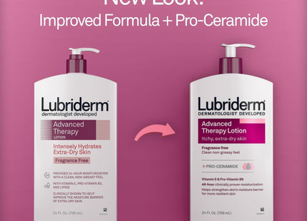 Lubriderm Advanced Therapy Moisturizing Lotion Extra Dry Skin 24oz (12 Pack) - Personal Care > & Moisturizer