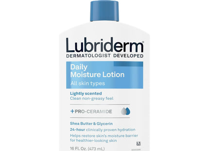 Lubriderm Daily Moisture Body & Hand Lotion All skin type 16 floz (12 Pack) - Personal Care > Skin Moisturizer