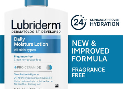 Lubriderm Daily Moisture Lotion + Pro-Ceramide Unscented 6oz (12 Pack) - Personal Care > Skin & Moisturizer