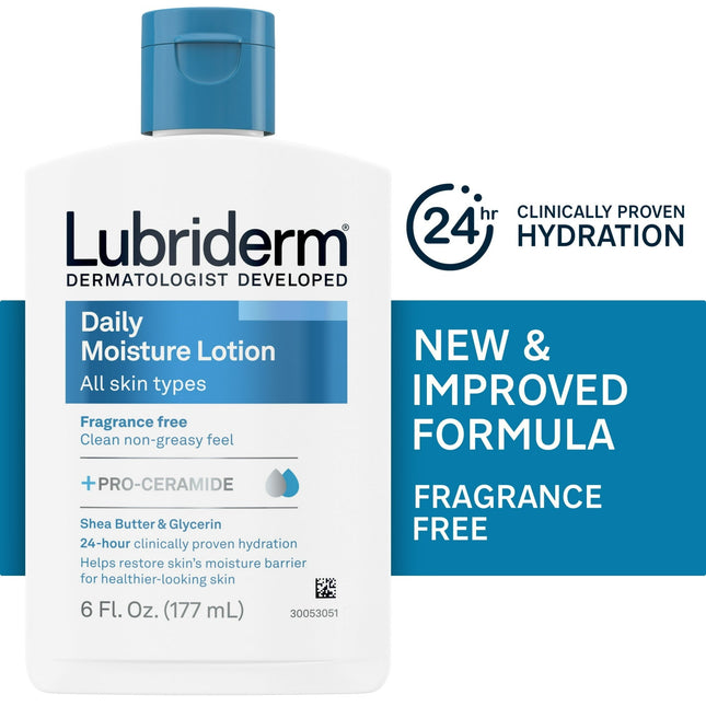 Lubriderm Daily Moisture Lotion + Pro-Ceramide Unscented 6oz (12 Pack) - Personal Care > Skin & Moisturizer