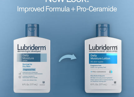 Lubriderm Daily Moisture Lotion + Pro-Ceramide Unscented 6oz (12 Pack) - Personal Care > Skin & Moisturizer