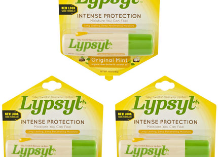 Lypsyl Intense Protection Lypmoisturizer Original Mint Lip Balm 0.1oz (3 Pack) - Personal Care > Skin Balms & Treatments