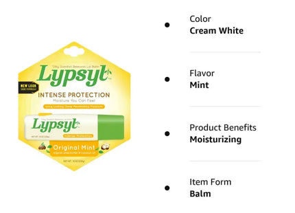 Lypsyl Intense Protection Original Mint Lip Balm.10 oz. - Health & Beauty > Personal Care Cosmetics Skin Balms