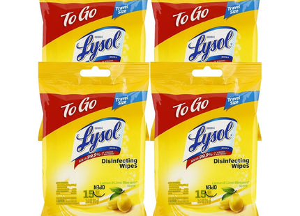 Lysol Disinfecting Wipes On the Go Lemon & Lime Blossom Flatpack 15ct (4 Pack) - Household Supplies > Cleaning