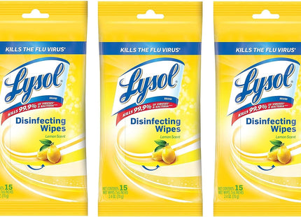 Lysol Disinfecting Wipes On the Go Lemon & Lime Blossom Flatpack 15ct (3 Pack) - Household Supplies > Cleaning