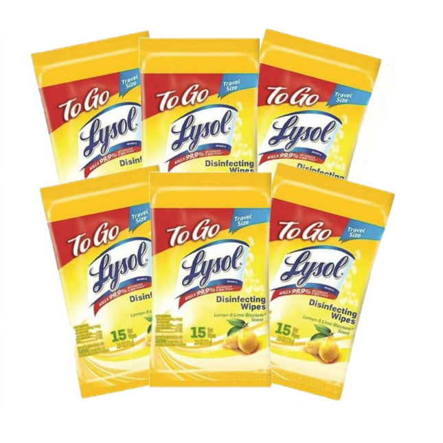 Lysol Disinfecting Wipes On the Go Lemon & Lime Blossom Flatpack 15ct (6 Pack) - Household Supplies > Cleaning