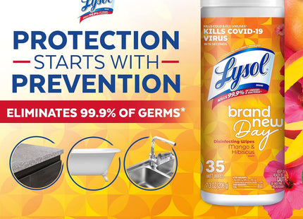 Lysol Disinfectant Multi-Surface Cleaning Wipes Mango Hibiscus 80ct (2 Pack) - Household Supplies > Disinfecting &