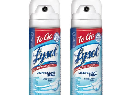 Lysol Crisp Linen Disinfectant Sanitizing Spray ToGo Travel Size 1.5oz (2 Pack) - Household Supplies > Cleaning