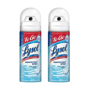 Lysol Crisp Linen Disinfectant Sanitizing Spray ToGo Travel Size 1.5oz (2 Pack) - Household Supplies > Cleaning