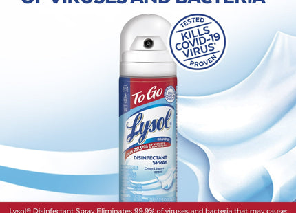 Lysol Crisp Linen Disinfectant Sanitizing Spray ToGo Travel Size 1.5oz - Household Supplies > Cleaning Disinfecting &