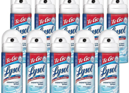 Lysol Crisp Linen Disinfectant Sanitizing Spray ToGo Travel Size 1.5oz (10 Pack) - Household Supplies > Cleaning