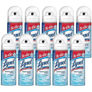 Lysol Crisp Linen Disinfectant Sanitizing Spray ToGo Travel Size 1.5oz (10 Pack) - Household Supplies > Cleaning