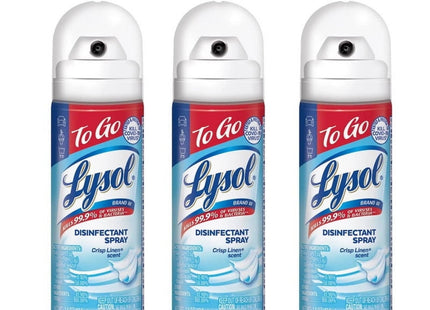 Lysol Crisp Linen Disinfectant Sanitizing Spray ToGo Travel Size 1.5oz (3 Pack) - Household Supplies > Cleaning