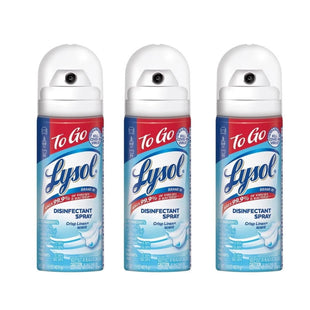 Lysol Crisp Linen Disinfectant Sanitizing Spray ToGo Travel Size 1.5oz (3 Pack) - Household Supplies > Cleaning