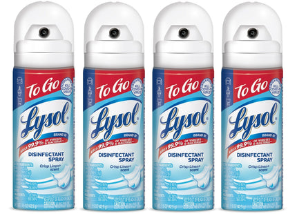 Lysol Crisp Linen Disinfectant Sanitizing Spray ToGo Travel Size 1.5oz (4 Pack) - Household Supplies > Cleaning