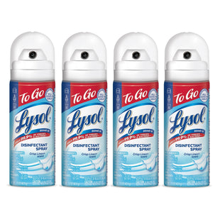 Lysol Crisp Linen Disinfectant Sanitizing Spray ToGo Travel Size 1.5oz (4 Pack) - Household Supplies > Cleaning