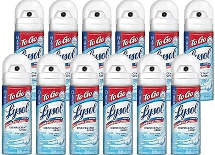 Lysol Crisp Linen Disinfectant Sanitizing Spray ToGo Travel Size 1.5oz (12 Pack) - Household Supplies > Cleaning