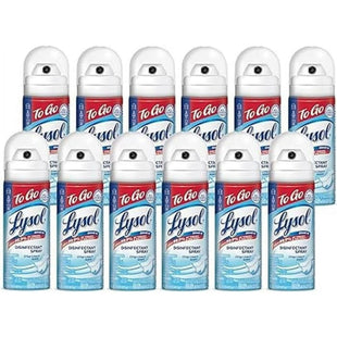 Lysol Crisp Linen Disinfectant Sanitizing Spray ToGo Travel Size 1.5oz (12 Pack) - Household Supplies > Cleaning