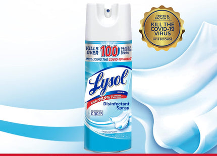 Lysol Disinfectant Aerosol Spray eliminates Odors Crisp Linen 7oz (12 Pack) - Household Supplies > Cleaning