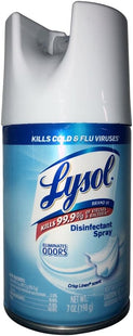 Lysol Disinfectant Aerosol Spray eliminates Odors Crisp Linen 7oz (12 Pack) - Household Supplies > Cleaning