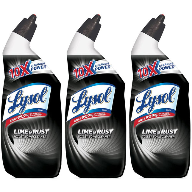 Lysol Toilet Bowl Cleaning and Disinfecting Gel Lime Rust Remover 24oz (3 Pack) - Household Supplies > Products