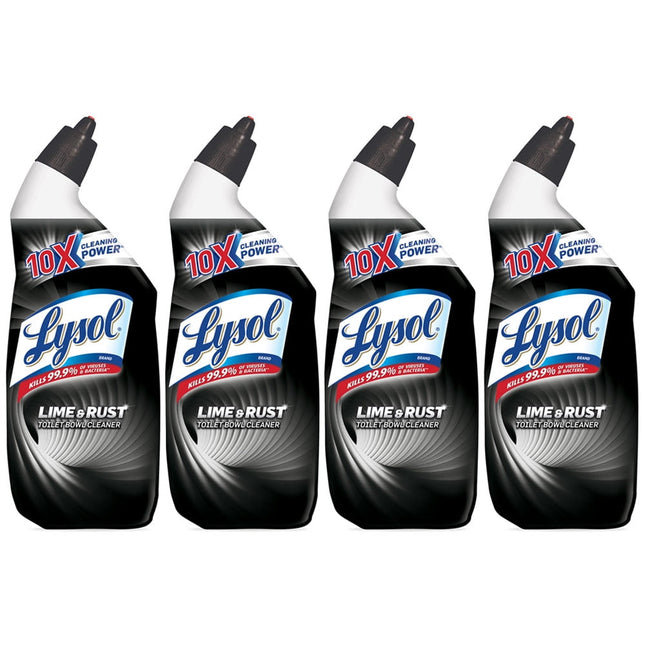 Lysol Toilet Bowl Cleaning and Disinfecting Gel Lime Rust Remover 24oz (4 Pack) - Household Supplies > Products