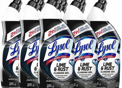 Lysol Toilet Bowl Cleaning and Disinfecting Gel Lime Rust Remover 24oz (9 Pack) - Household Supplies > Products