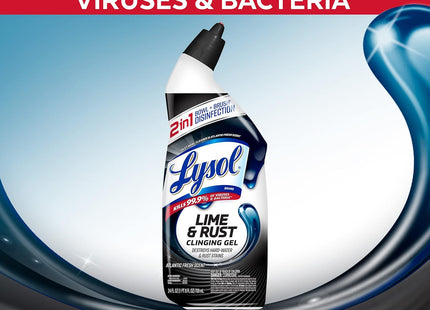 Lysol Toilet Bowl Cleaning and Disinfecting Gel Lime Rust Remover 24oz (9 Pack) - Household Supplies > Products