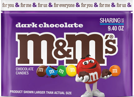 M&MS Dark Chocolate Candies Pouch In Crunchy Candy 9.4oz (8 Pack) - Food & Beverages > Sweets Assortments