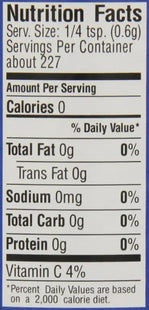 a close up of a nutrition label on a blue background