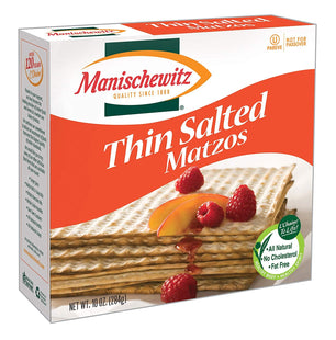 Manischewitz Old Fashioned Thin Salted Matzo Crackers Non GMO 10oz - Food & Beverages > Pantry Crispbread