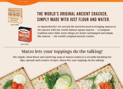 Manischewitz Old Fashioned Thin Salted Matzo Crackers Non GMO 10oz (12 Pack) - Food & Beverages > Pantry Crispbread