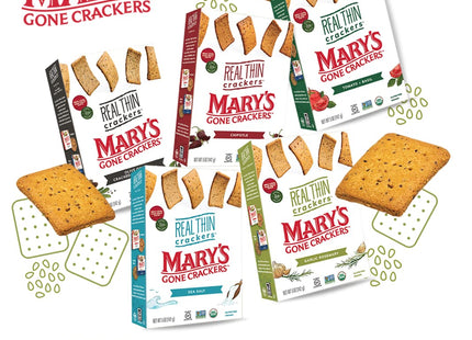 Mary’s Gone Crackers Organic Sea Salt Real Thin 5 oz (12 Pack) - Food & Beverages > Pantry Crispbread