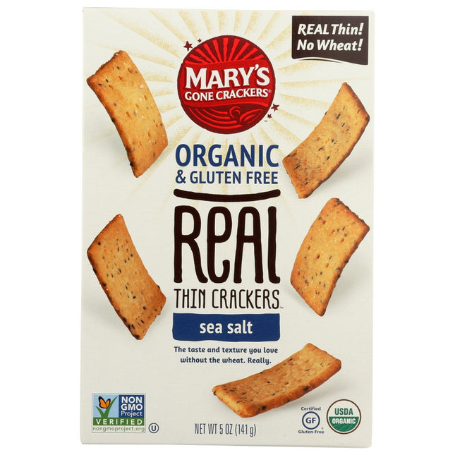 Mary’s Gone Crackers Organic Sea Salt Real Thin 5 oz (12 Pack) - Food & Beverages > Pantry Crispbread