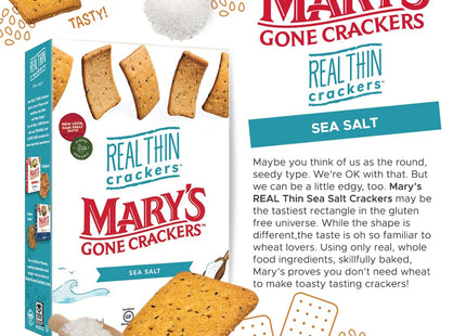 Mary’s Gone Crackers Organic Sea Salt Real Thin 5 oz (12 Pack) - Food & Beverages > Pantry Crispbread