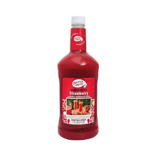 a bottle of juice with a red liquid