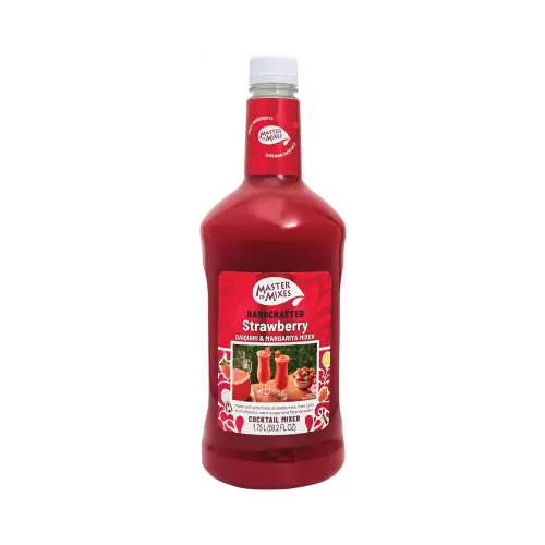 a bottle of juice with a red liquid