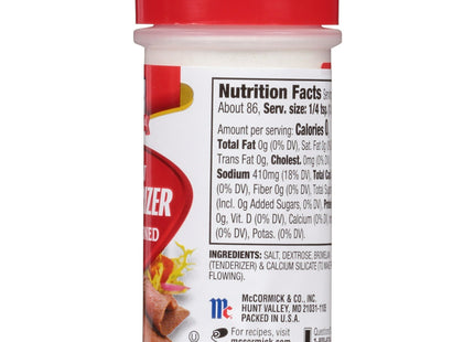 McCormick Kosher Non-Seasoned Meat Tenderizer No-MSG 3.37oz (6 Pack) - Food & Beverages > Herbs Spices Seasonings