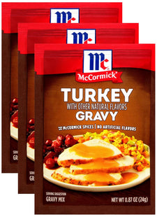 Mccormick Turkey Gravy Seasoning Mix Naturally Flavored 0.87oz (3 Pack) - Food & Beverages > Herbs Spices Seasonings