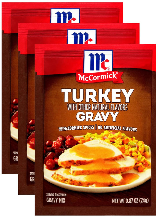 Mccormick Turkey Gravy Seasoning Mix Naturally Flavored 0.87oz (3 Pack) - Food & Beverages > Herbs Spices Seasonings