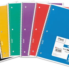 Mead Spiral Notebook,1-Subject,Wide Rule 8 x 10-1/2 100 Sheets (6 Pack) - Office Supplies > Paper Products Notebooks &