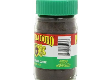 a jar of coffee with a green lid