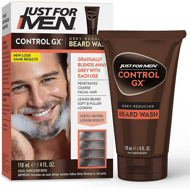 Just For Men Control GX Gradual Grey Reducing Beard Wash Shampoo 4oz (2 Pack) - Personal Care > Hair & Styling