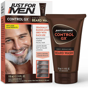 Just For Men Control GX Gradual Grey Reducing Beard Wash Shampoo 4oz (3 Pack) - Personal Care > Hair & Styling