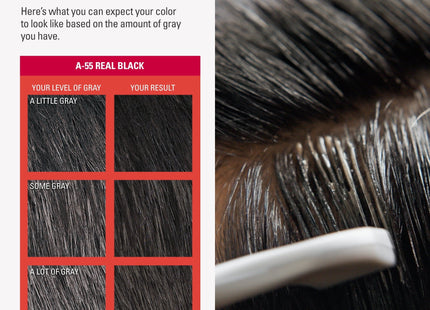 Just For Men Easy Comb-in Hair Color with Applicator Real Black A-55 - Personal Care > & Styling