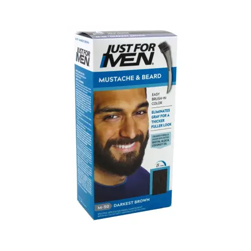 Just For Men Mustache and Beard Coloring for Gray Hair M-50 Darkest Brown (Pack Of 1) - Health & Beauty > Personal Care