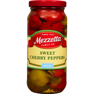 Mezzetta Sweet Cherry Peppers Mildly Spicy Gluten Free Glass Jar 16oz (12 Pack) - Food & Beverages > Jam Honey Spreads