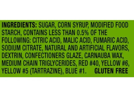 a green sticker with the words ingredients