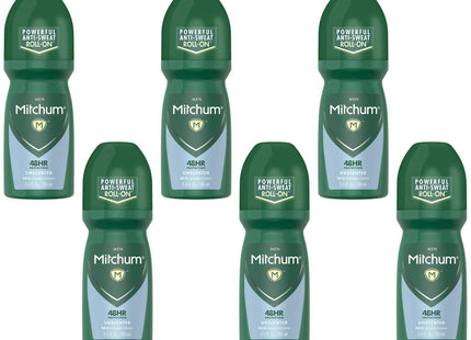 Mitchum Men Anti-Sweat Antiperspirant Deodorant Roll-On Unscented 3.4oz (6 Pack) - Personal Care > Bath & Body